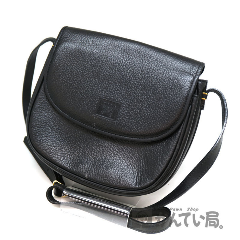 BURBERRY shoulder bag leather canvas black beige check